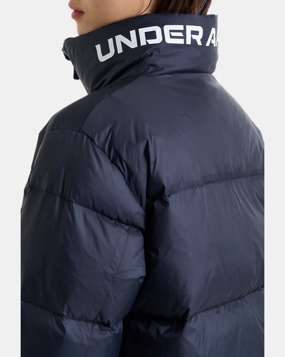 Women's UA Storm Armour Down Puffer Jacket, Black, pdpMainDesktop image number 4